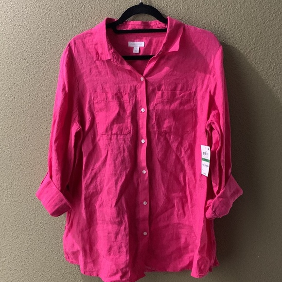 Charter club linen button down shirt size Large new - Picture 3 of 9